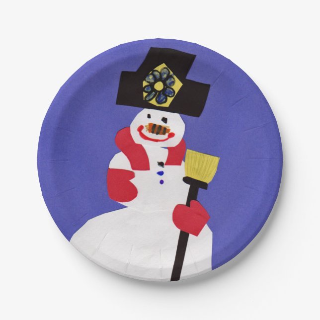 Snowman by VictoriaShaylee Paper Plate (Front)