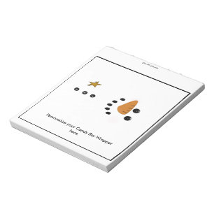 Snowman Candy Bar Wrapper Party Favour Notepad