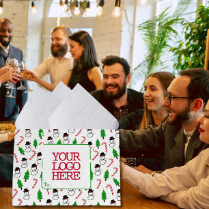 Snowman Candy Cane Christmas Tree Employee Large Gift Bag