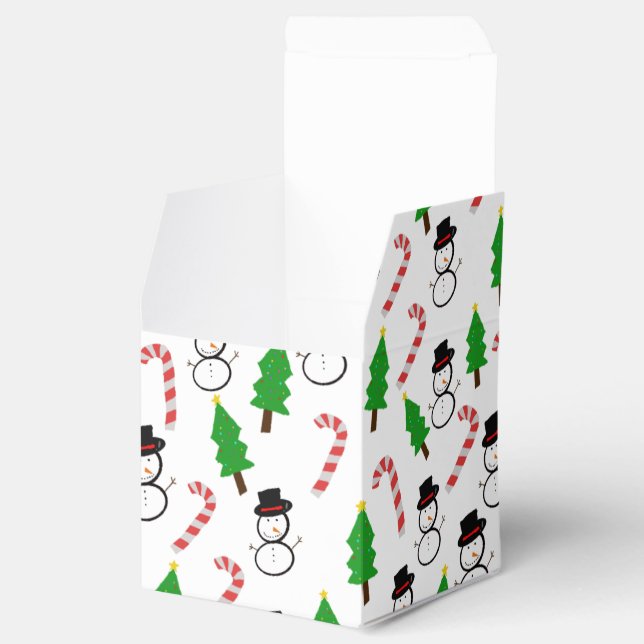 Snowman Candy Cane Christmas Tree Favour Box (Opened)