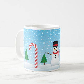 Snowman & Candy Cane Winter Wonderland Coffee Mug