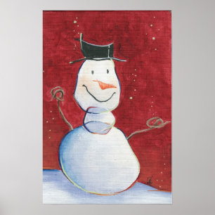 Snowman Canvas Artwork Poster