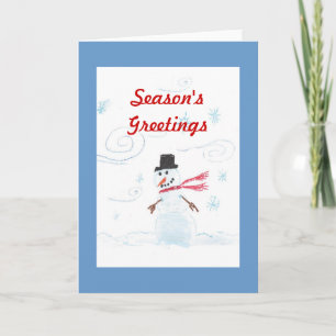Snowman Card with Blue Border
