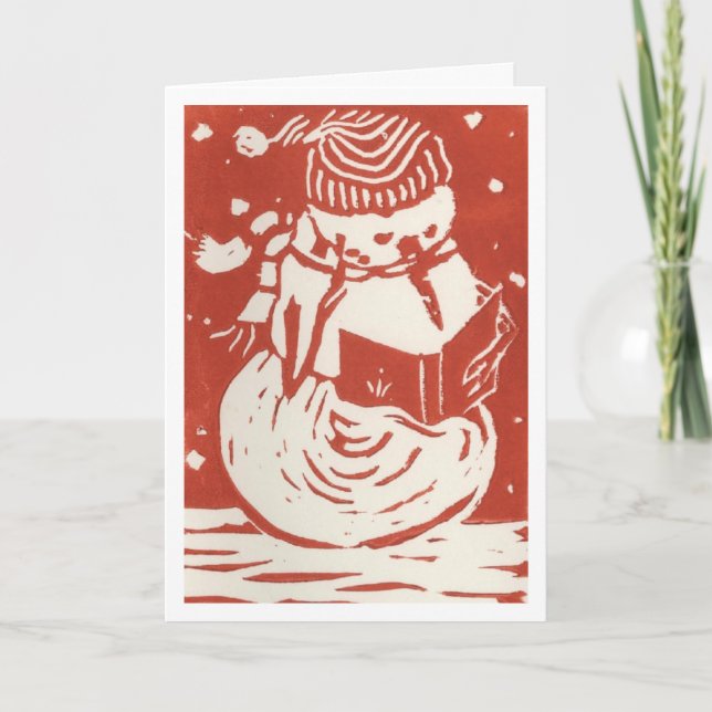 Snowman Caroler Holiday Card (Front)