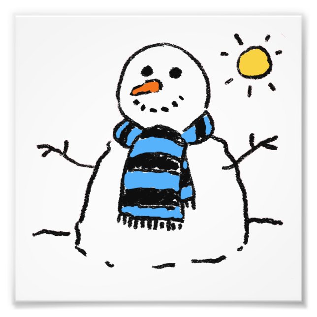 Snowman Cartoon Photo Print (Front)