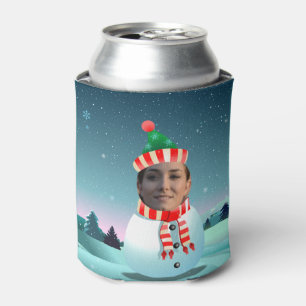 Snowman Cartoon With Customisable Face Can Cooler