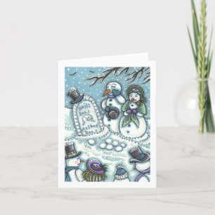 SNOWMAN CEMETERY, MELTED BEFORE HIS TIME Blank Card