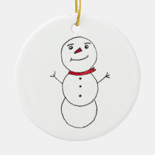 Snowman ceramic ornament