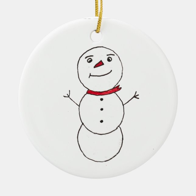 Snowman  ceramic ornament (Front)
