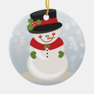 Snowman Ceramic Ornament