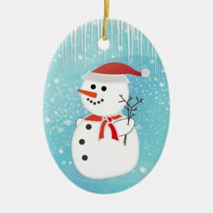 Snowman Ceramic Ornament