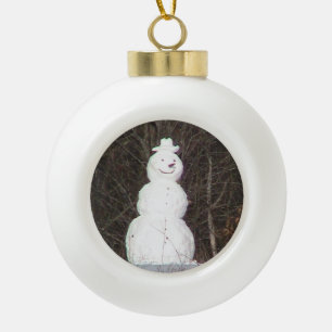 Snowman Ceramic Ornament