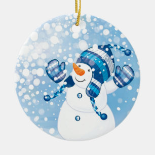 Snowman Ceramic Ornament