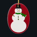 Snowman Ceramic Ornament<br><div class="desc">Add text in his body to create a cute personalised gift!  If you would like colour changes,  just send me an email!</div>