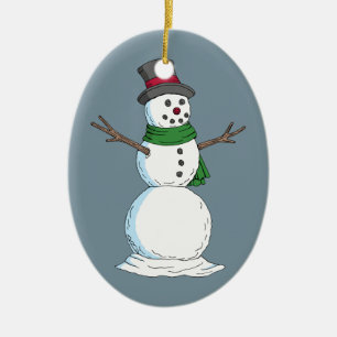 Snowman Ceramic Ornament