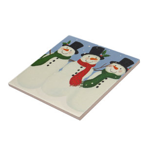 Snowman Ceramic Tile