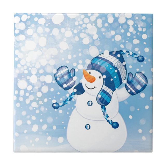 Snowman Ceramic Tile (Front)