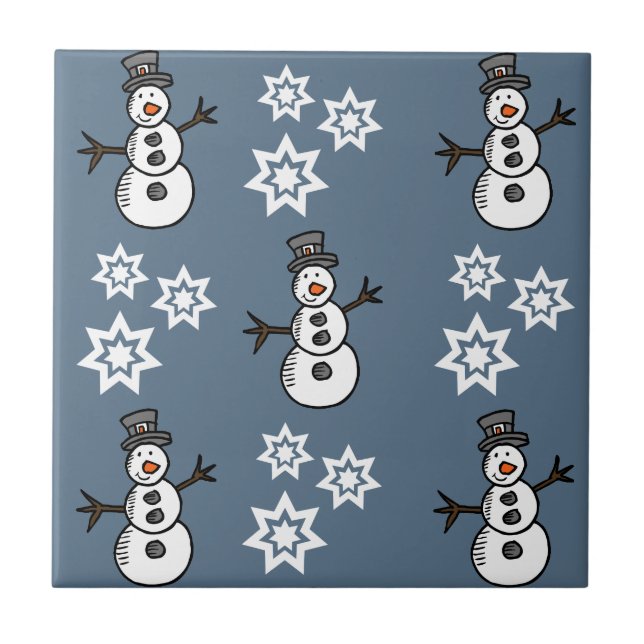 Snowman Ceramic Tile (Front)