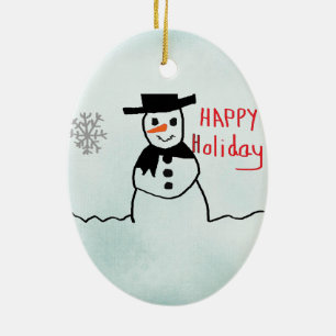 Snowman Ceramic Tree Decoration
