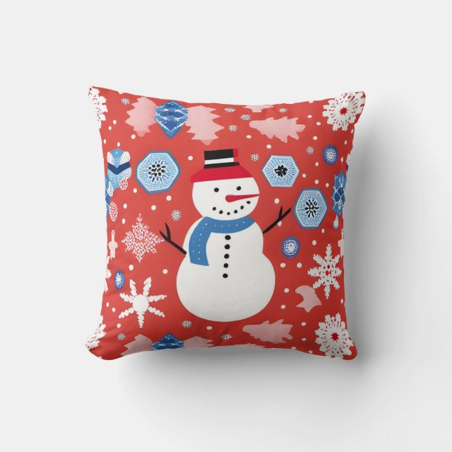 Snowman Chillin' Cushion (Front)