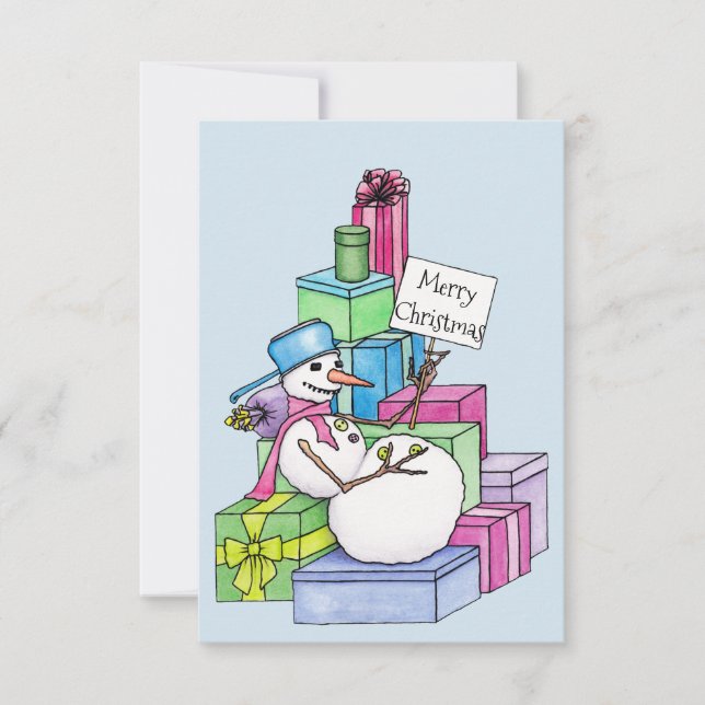 Snowman chilling on presents (Front)