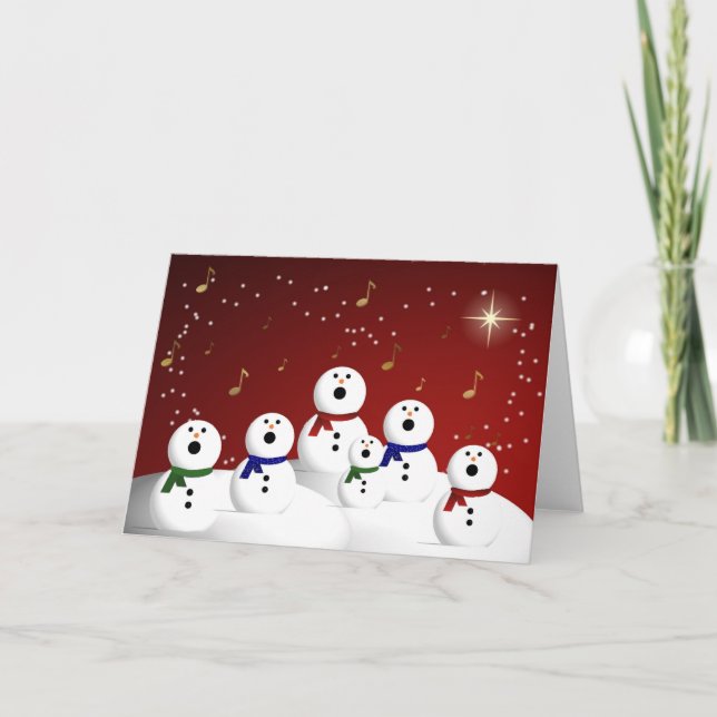 Snowman Choir Holiday Card (Front)