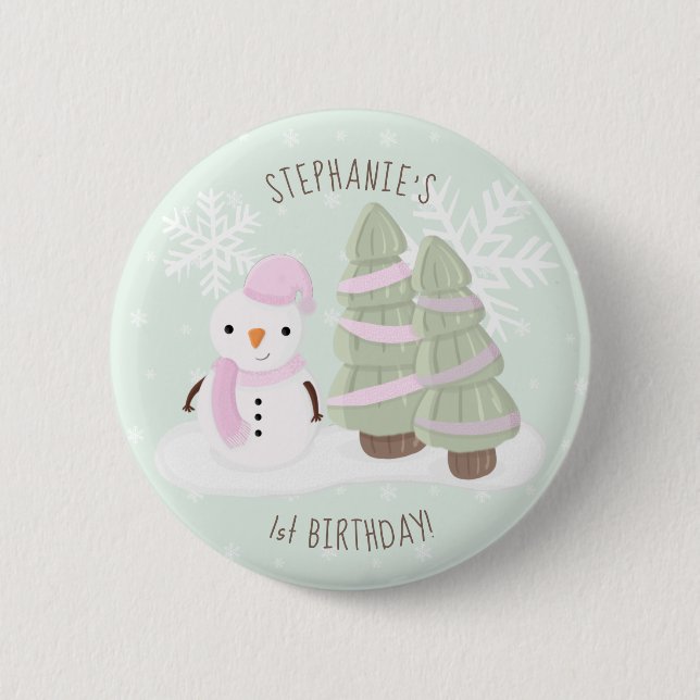 Snowman Christmas 6 Cm Round Badge (Front)