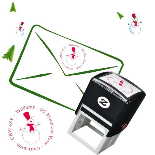 Snowman Christmas Address  Self-inking Stamp (Creator Uploaded)