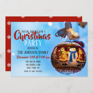 Snowman Christmas Ball       Invitation