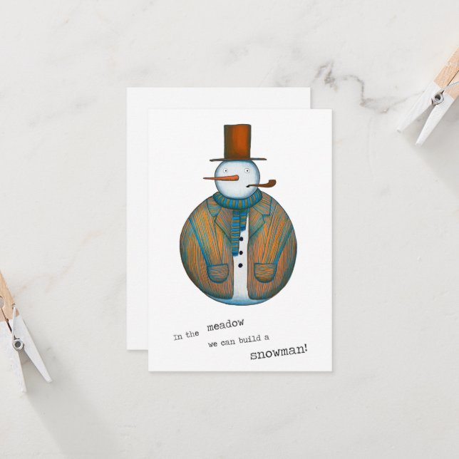 Snowman Christmas Card (Front/Back In Situ)