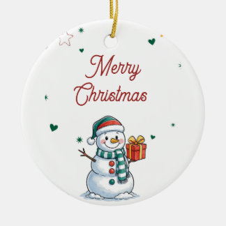 Snowman Christmas Ceramic Ornament