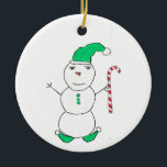 Snowman Christmas  Ceramic Ornament<br><div class="desc">Snowman</div>