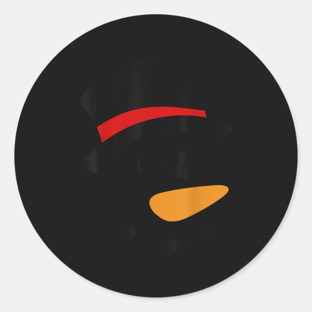 Snowman Christmas Character Face  Classic Round Sticker (Front)