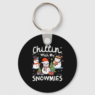 Snowman Christmas Chillin' With My Snowmies Xmas G Key Ring