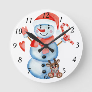 Snowman Christmas clock