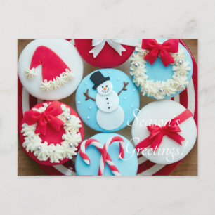 snowman Christmas cookies Holiday Postcard