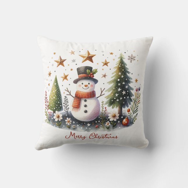 Snowman Christmas Cushion (Back)