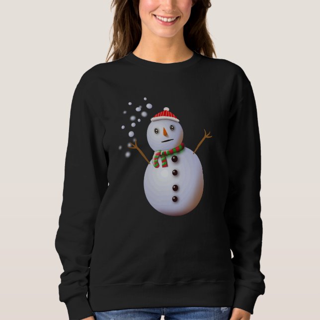 Snowman Christmas  Cute Snowing Winter Wonderland Sweatshirt (Front)