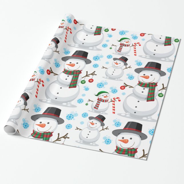 Snowman Christmas decoration  Wrapping Paper (Unrolled)