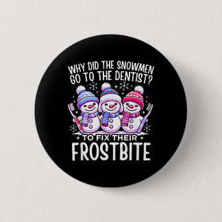Snowman Christmas Dentist Dental Istant Xmas 6 Cm Round Badge
