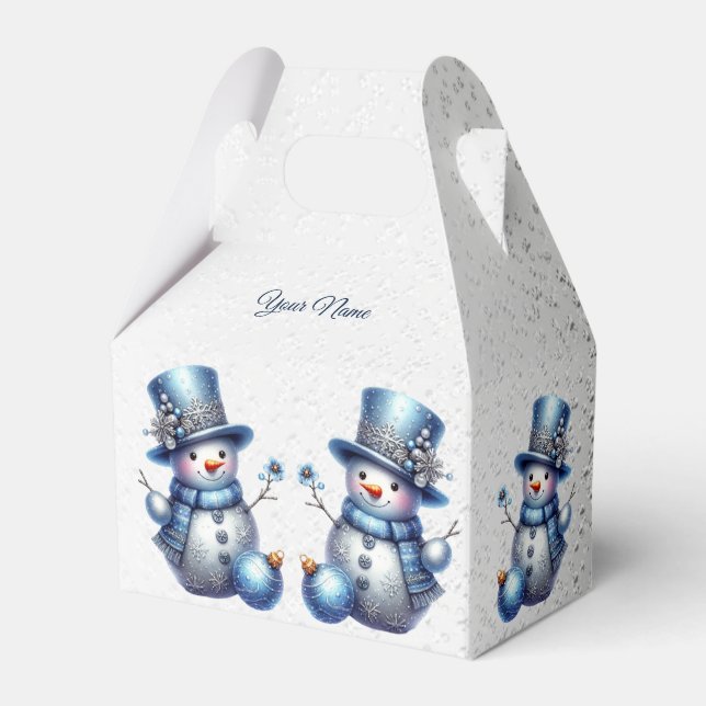 Snowman Christmas Elegant Winter Holidays Favour Box (Front Side)