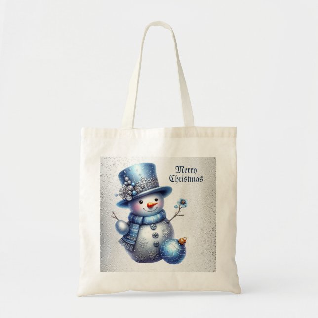 Snowman Christmas Elegant Winter Holidays Tote Bag (Front)