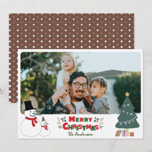 Snowman Christmas Greeting Holiday Card