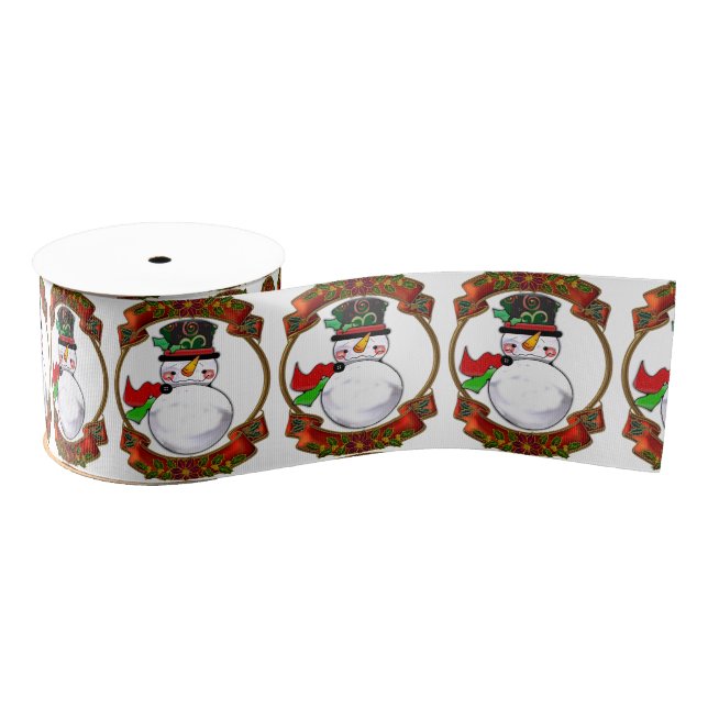 Snowman Christmas Grosgrain Ribbon (Spool)