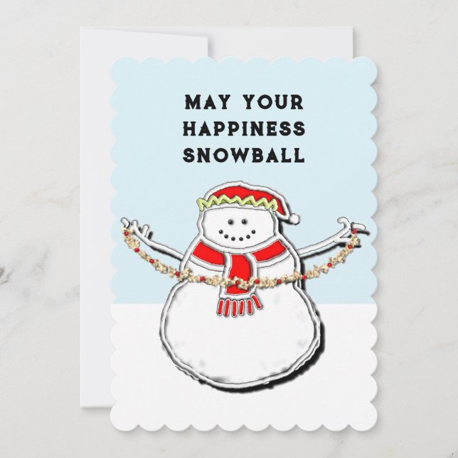 Snowman Christmas Holiday Card (Front)