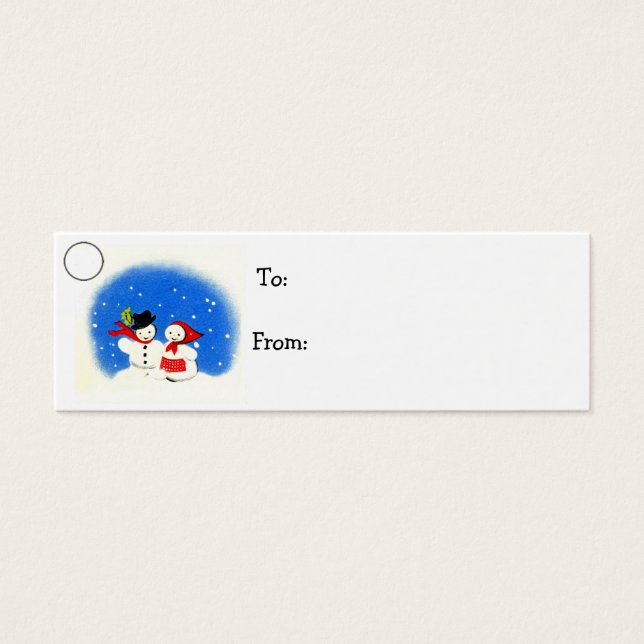 Snowman Christmas Holiday Gift Tag (Front)