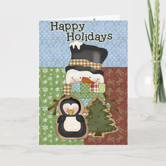 Snowman Christmas Holiday Greeting or Invitation (Front)