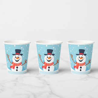 Snowman Christmas Holiday Party Paper cup