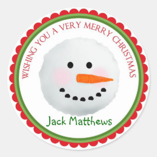 Snowman Christmas Holiday Stickers