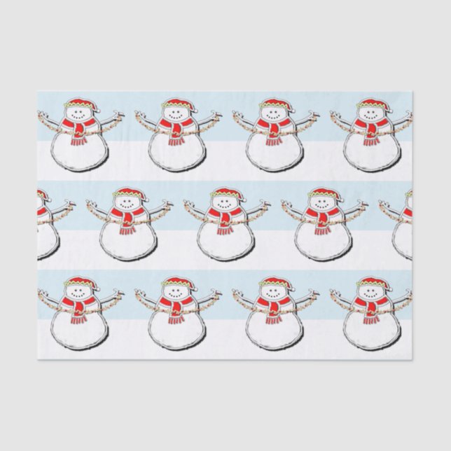 Snowman Christmas Holiday Tissue Paper (Front)